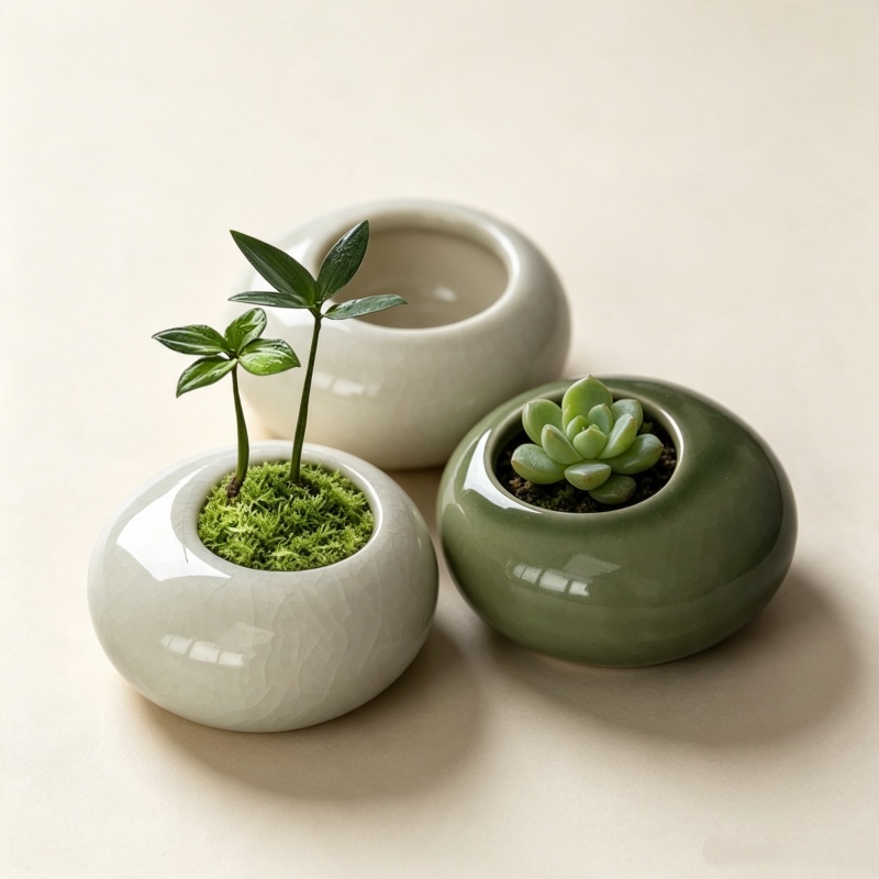 Echeveria Succulent - Pot Tanaman Mini Berlapis Es Krim,