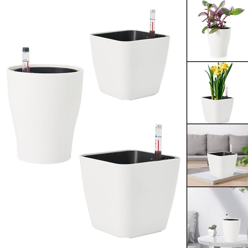 Aloe Vera Pot - Pot Bunga Plastik Putih Penyiraman Otomatis