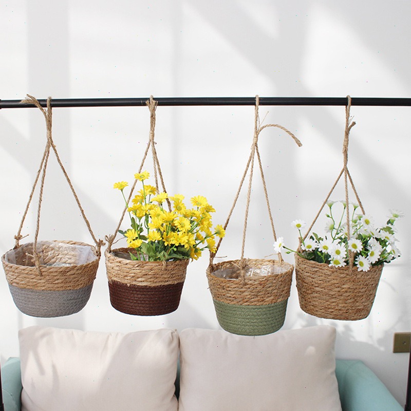 Spider Plant Hanging - Keranjang Gantung Jerami Pot Bunga Tali