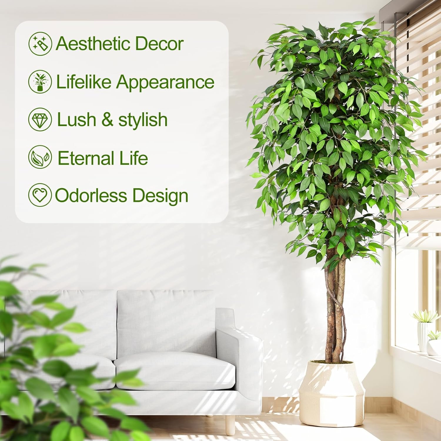 Pohon Ficus Buatan yang Mirip  - Ficus Lyrata Tree ulasan dan harga