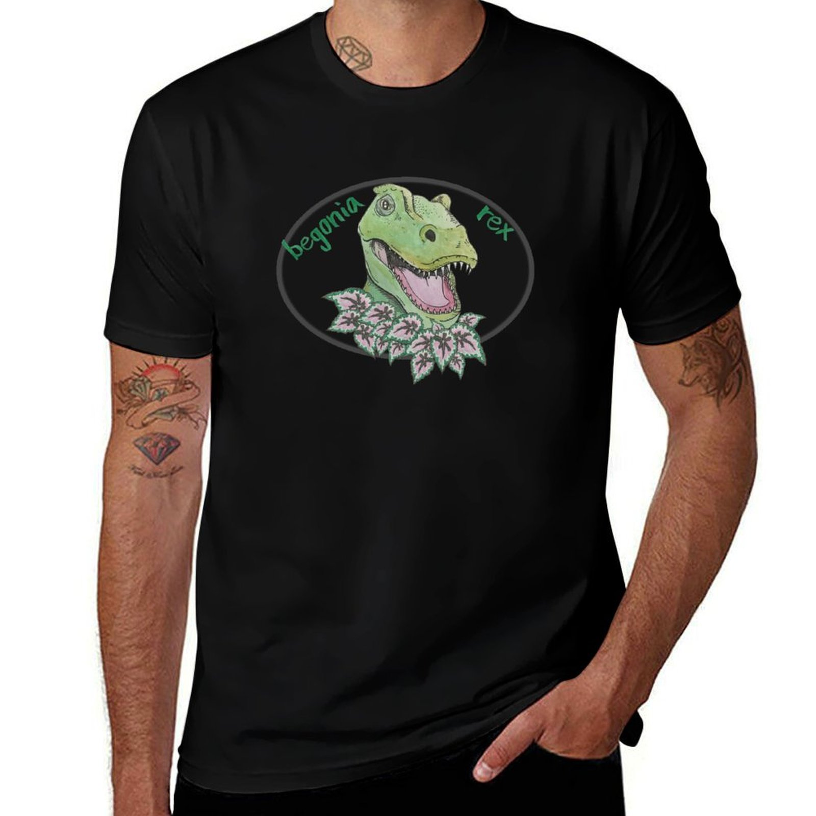 Kaos T rex begonia Kaos Kasual - Begonia Rex ulasan dan harga