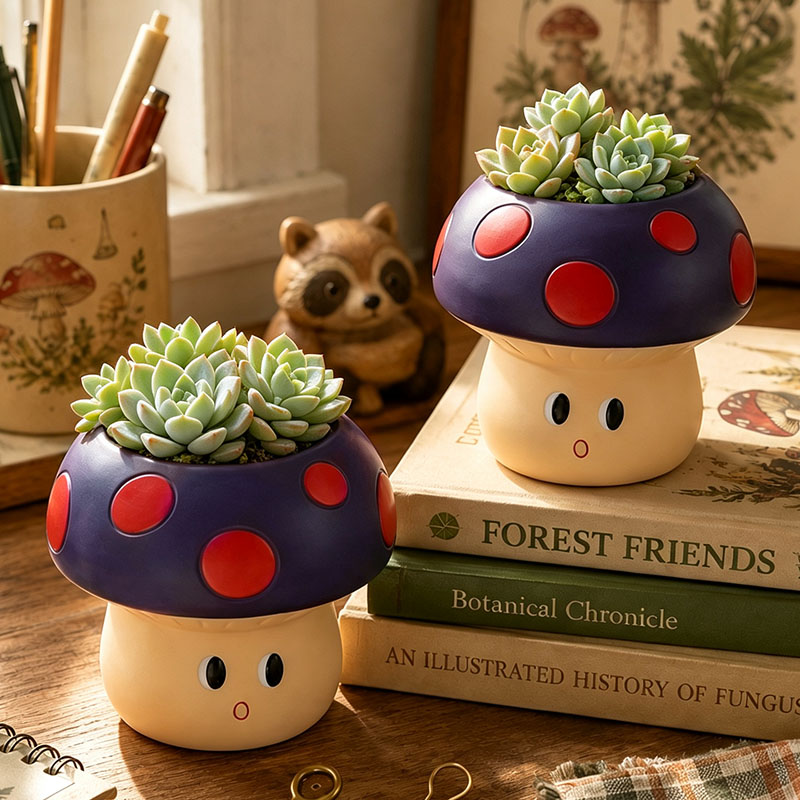 Pot Tanaman Sukulen Resin Bent - Echeveria Succulent ulasan dan harga