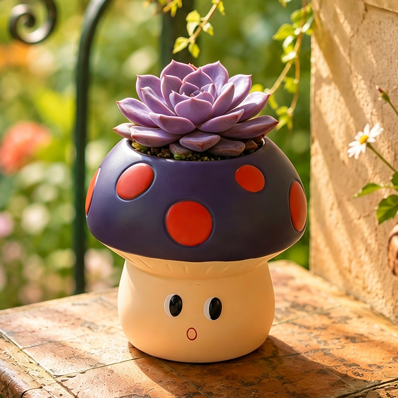 Pot Tanaman Sukulen Resin Bent - Echeveria Succulent ulasan dan harga